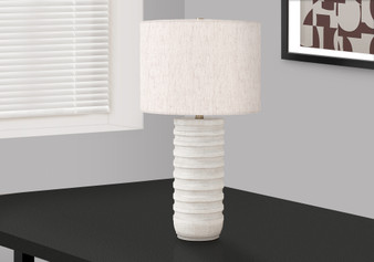28"H Transitional Cream Resin Table Lamp - Ivory/Cream Shade (I 9706)