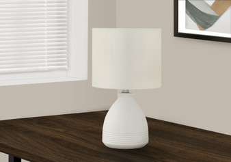 17"H Modern Cream Ceramic Table Lamp - Ivory/Cream Shade (I 9741)