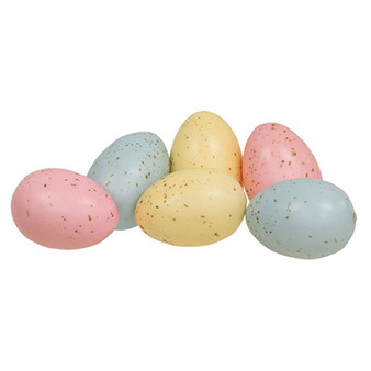 Set Of 6 Pastel Speckled Easter Eggs In Bag F18398