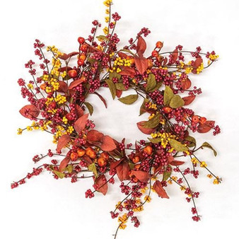 Bountiful Berries & Leaves Candle Ring 6.5" F51032
