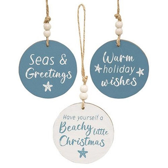 Beachy Little Christmas Ornament 3 Assorted (Pack Of 3) G37217