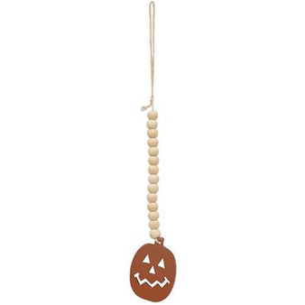 Natural Beaded Jack O Lantern Ornament G37291