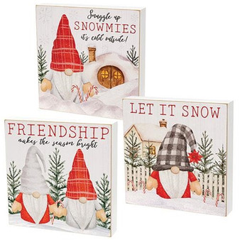 Snowmies Box Sign 3 Assorted (Pack Of 3) G37382