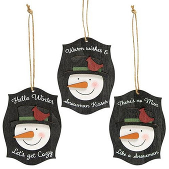 Let's Get Cozy Snowman Ornament 3 Assorted (Pack Of 3) G37538