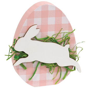 Hopping Bunny Pink Plaid Egg Sitter G37630