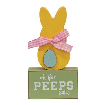 Yellow Peep Bunny "Oh For Peeps Sake" Sitter G37639