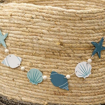 Wooden Beaded Seashells Mini Garland G37691