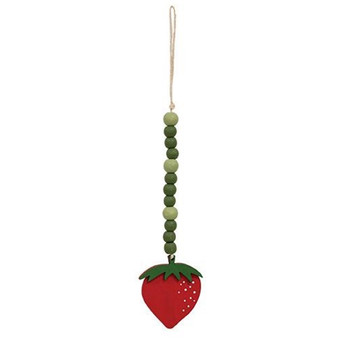 Wooden Beaded Strawberry Ornament G37696