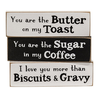 I Love You More Than Biscuits & Gravy Thin Mini Block 3 Assorted (Pack Of 3) G37766
