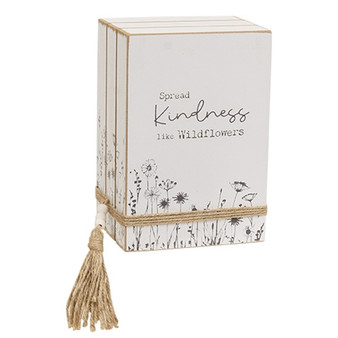 Spread Kindness Like Wildflowers Wooden Book Stack G37787