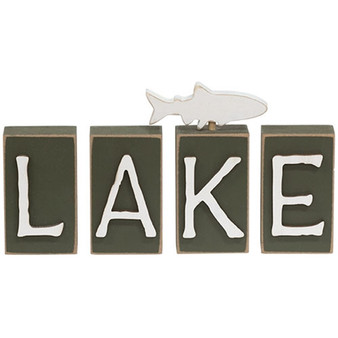 Set Of 4 "Lake" Word Blocks G37813