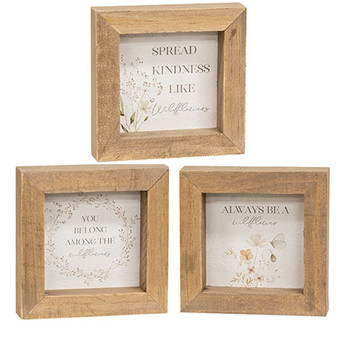 Wildflower Sayings Mini Frame 3 Assorted (Pack Of 3) G37822