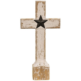 Wooden Cross With Barn Star G65340