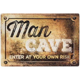 Man Cave Enter At Your Own Risk Distressed Metal Sign G65348