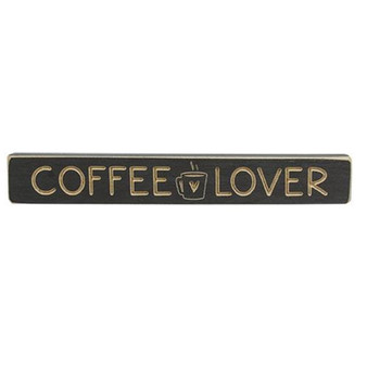 Coffee Lover With Heart Mug Engraved Block 12" G8390