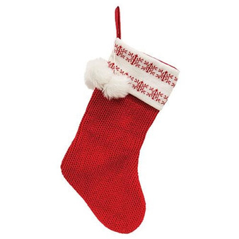 Red Snowflake Knit Stocking GADC4310