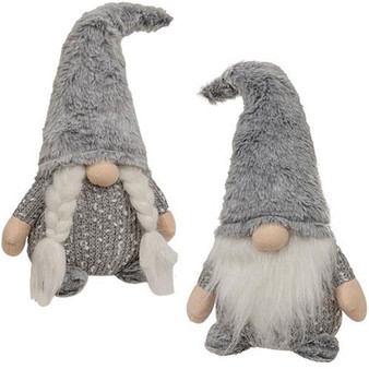 Mr. Or Mrs. Gray Fuzzy Gnome Sitter 2 Assorted (Pack Of 2) GADC4369