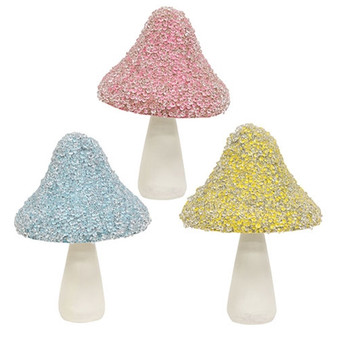Spring Acrylic Mushroom Sitter 3 Assorted (Pack Of 3) GADC5307