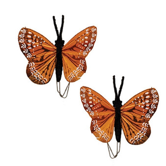 Orange Butterfly Floral Pick 2 Assorted (Pack Of 2) GBD9356001
