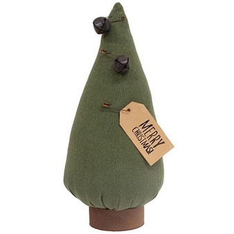 Stuffed Primitive "Merry Christmas" Tree On Base GCS38877