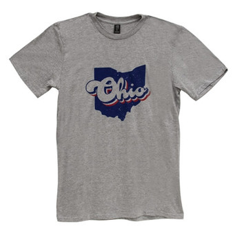 Ohio Red White & Blue T-Shirt Heather Gray Medium GL157M