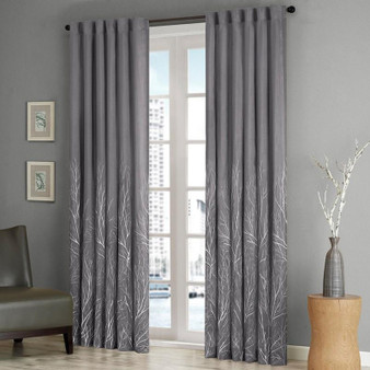 100% Polyester Lined Window Panel - Grey MP40-1296