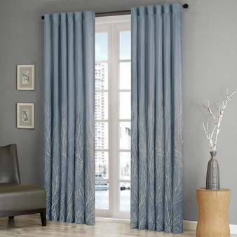 100% Polyester Lined Window Panel - Blue MP40-1297