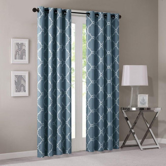 68% Polyester 29% Cotton 3% Rayon Fretwork Printed Panel - Blue MP40-1573