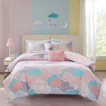 100% Cotton Printed 5Pcs Comforter Set - Full/Queen UHK10-0014