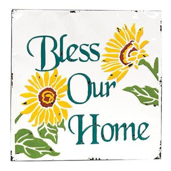 Bless Our Home Vintage Metal Wall Plaque