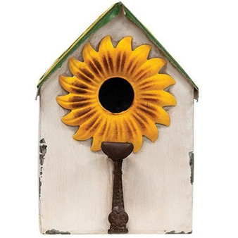 Vintage License Sunflower Birdhouse
