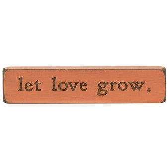 Let Love Grow Engraved Block 8"