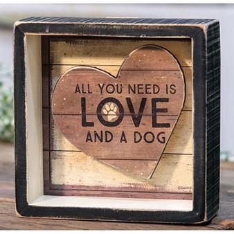 Love And A Dog Shadowbox GP33719 By CWI Gifts