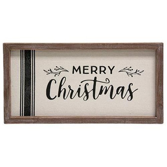 Grain Sack Framed Sign 'Merry Christmas' G90754 By CWI Gifts