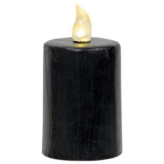 Black Gloss Pillar Candle 2.25" X 4"