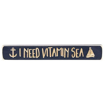 I Need Vitamin Sea Engraved Block 12"
