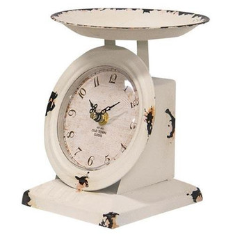 Farmhouse White Old Town Scale Clock G75015 By CWI Gifts