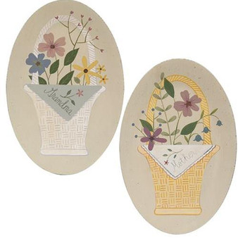 Grandma & Mother Flower Basket Plate 2 Asstd. (Pack Of 2)