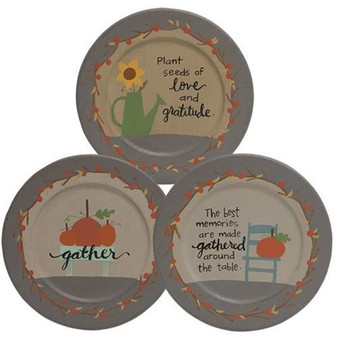 Gathered Around The Table Plate 3 Asstd (Pack Of 3).