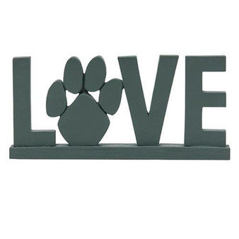Love Resin Sign With Paw Print