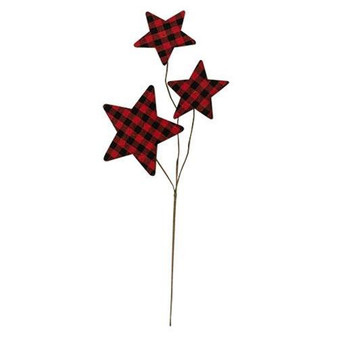 *Buffalo Gingham Star Pick 14" FISB73565 By CWI Gifts