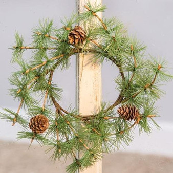 Tahoe Candle Ring With Pinecones 4"