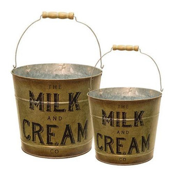 2/Set Milk & Cream Buckets GH17Y3221 By CWI Gifts