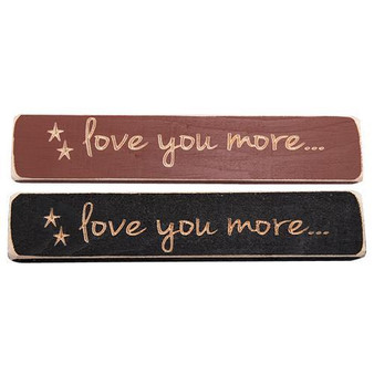Love You More Engraved Block 9" Asst (Pack Of 2)