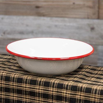 Red Rim Enamel Soup Bowl G7018 By CWI Gifts