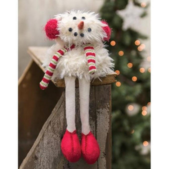 Sitting Furry Snowman With Long Legs