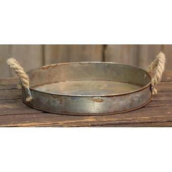 Galvanized Tray With Rope Handles (5 Pack)