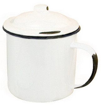 Enamelware Mug With Lid - 4" (5 Pack)