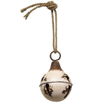 Aged Metal Bell With Jute Hanger