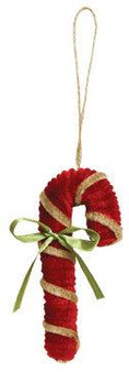 Chenille Candy Cane Ornament GFXLR3118 By CWI Gifts